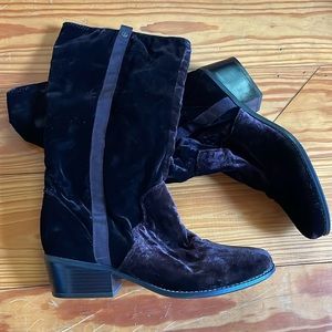 Brown velvet boots 8.5